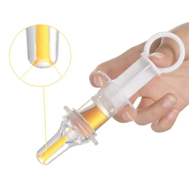 Seringa forma bebê alimentador Conta-gotas recém-nascido Alimentador de agulhas Squeeze Medicine Dropper Dispenser Chupeta, Material do bebê