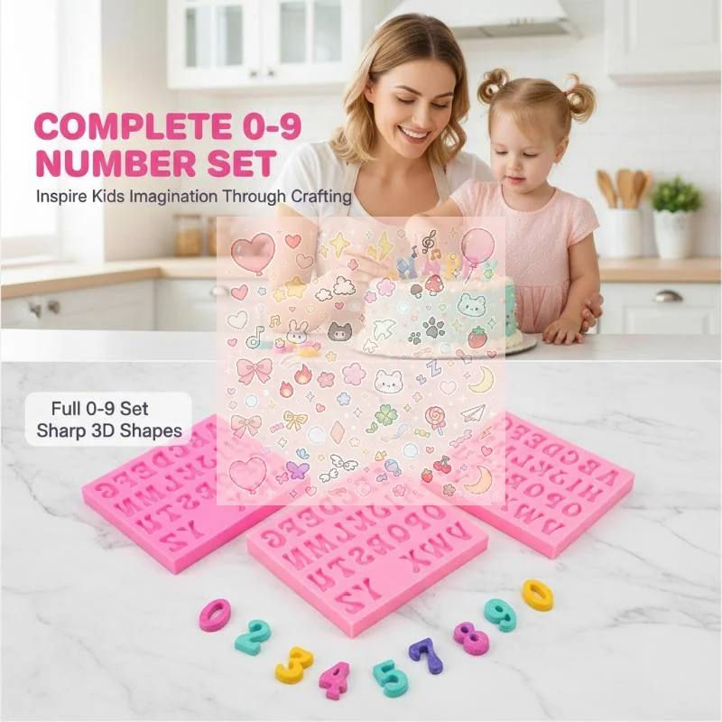 1Pcs Alphabet Letter Number Silicone Sugarcraft Mold Cupcake Chocolate Fondant Cake Decorating Tools