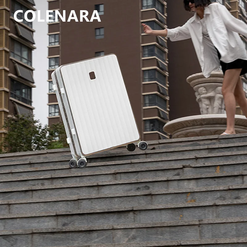 

Чемодан COLENARA большой вместимости, 20 дюймов, из ABS+PC, для ручной клади, 22, 24, 26, 28 дюймов, с алюминиевой рамой, на колесиках, женский, на колесах