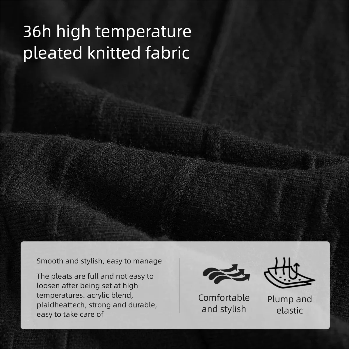 SENTUBILA 여성용 솔리드 A라인 스커트 2025 가을 겨울 캐주얼 우아한 자카드 스커트 니트 미디 플리츠 스커트 W44Q56670