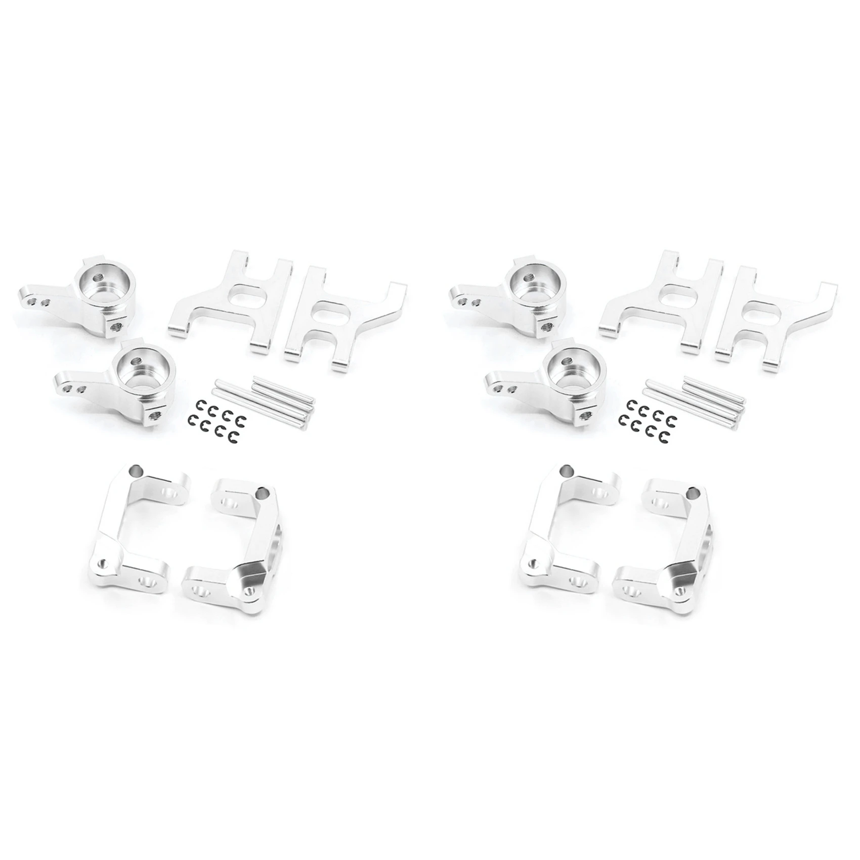 AS96-4X Copa de dirección delantera de metal C Hub Carrier Juego de brazo de suspensión para 1/10 RC Crawler Car Tamiya CC01 CC-01 Piezas de mejora, 2