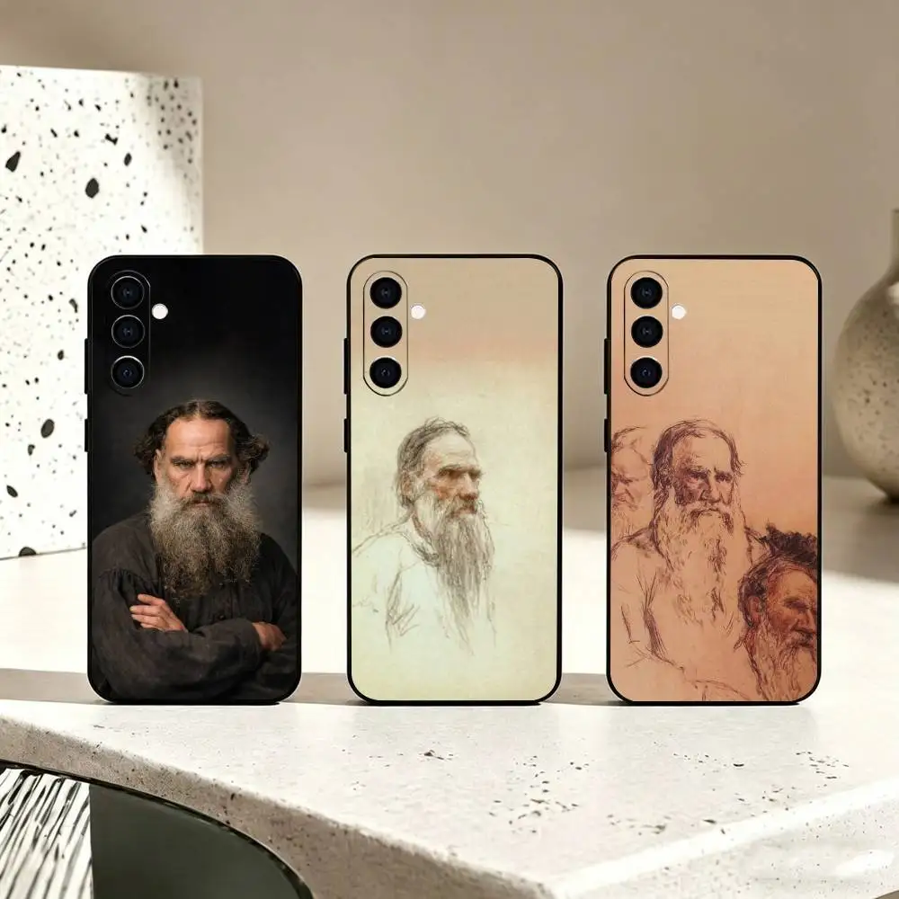 Leo T-Tolstoy Art gift Phone Case For Samsung Galaxy A73,A72,A71,A70,A53,A52,A51,Soft Silicone Black Cover