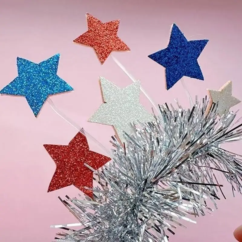 39BB gwiazda z pałąkiem na głowę okulary przeciwsłoneczne dzień niepodległości obręcz do włosów impreza patriotyczna biały do