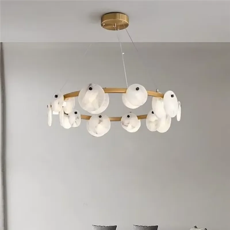 Remote Control LED Adjustable Height Warm White Long Dining Room Decorations Chandelier