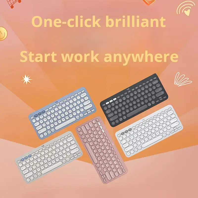 Logitech PEBBLE KEYS 2 K390 Wireless Keyboard Slim Portable Bluetooth Keyboard for Office Laptop Desktop - 3