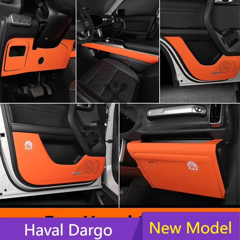 

For GWM Haval Dargo 2023 Dargo X 2024 Car Door Anti Kick Pad Leather Protection Film Protector Stickers Trim Car Accessories