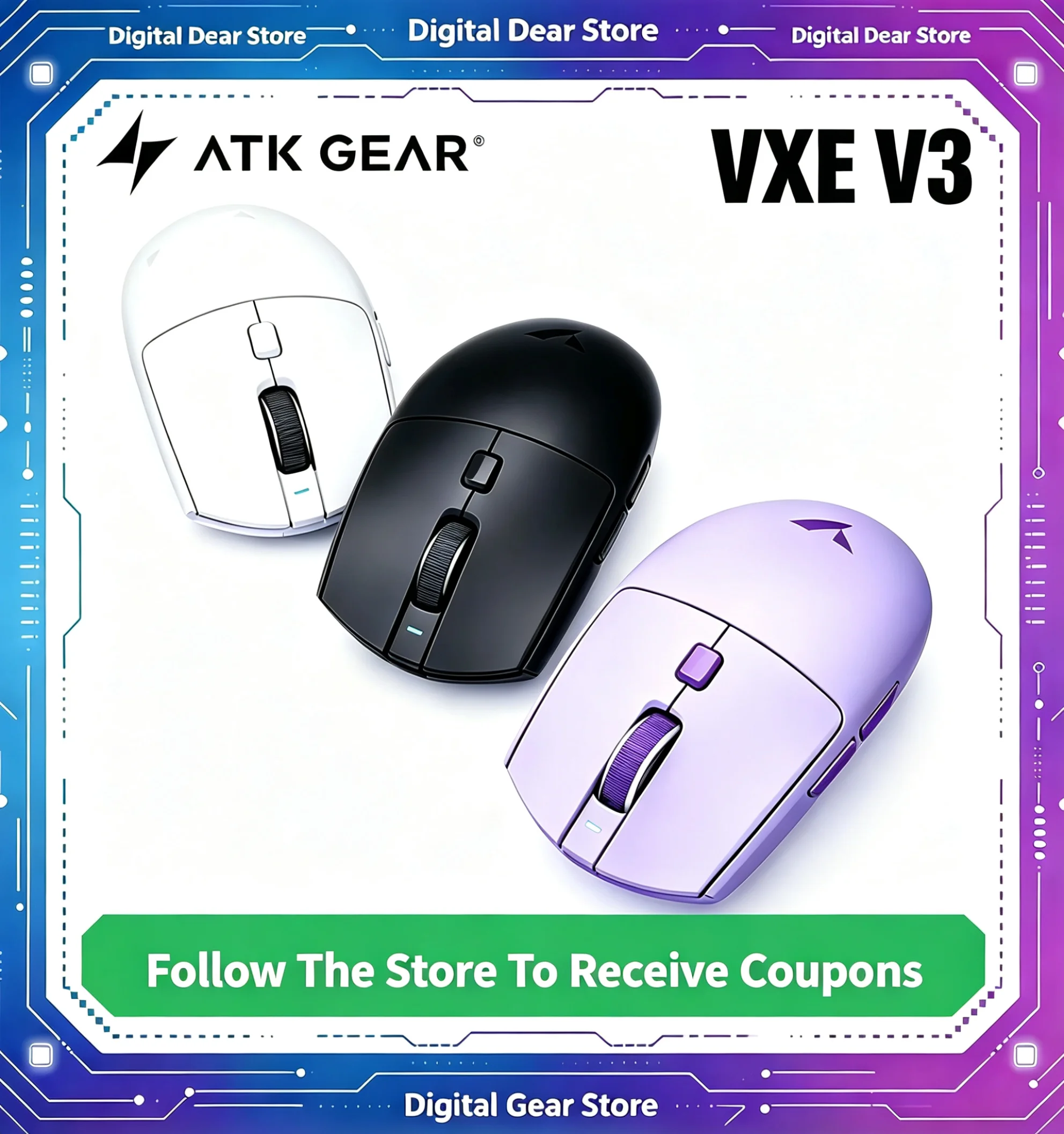 mouse-da-gaming-wireless-vxe-dragonfly-v3-pro-quattro-modalita-sensore-ai-xhero-paw3395se-design-ergonomico-batteria-da-520-mah-per-lunga-durata-ideale-per-ufficio-e-gaming