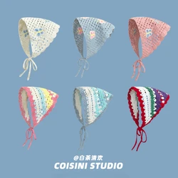 Fashion and Fresh French Retro Pastoral Style Headscarf for Women Summer Travel Photo Versatile Cute Literary Triangular Towel