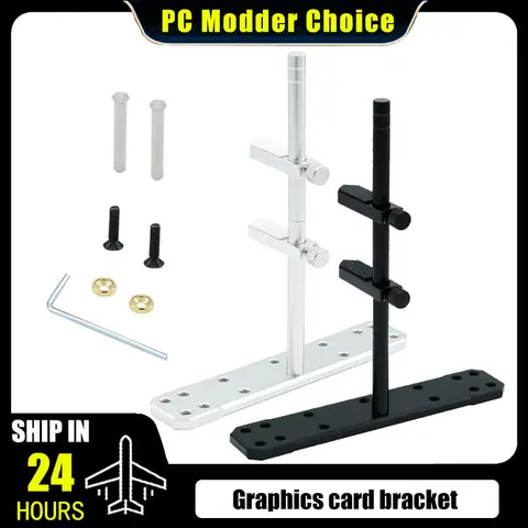 GPU Holder for Side Transparent Computer Case, Bottom fan Position Mounting Full Aluminum Graphics Card Bracket Support