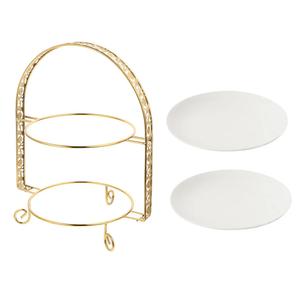 

1Set Cake Display Stand Premium Thickened Material 2 Layers Elegant Dessert Pastry Rack for Wedding Birthday Party