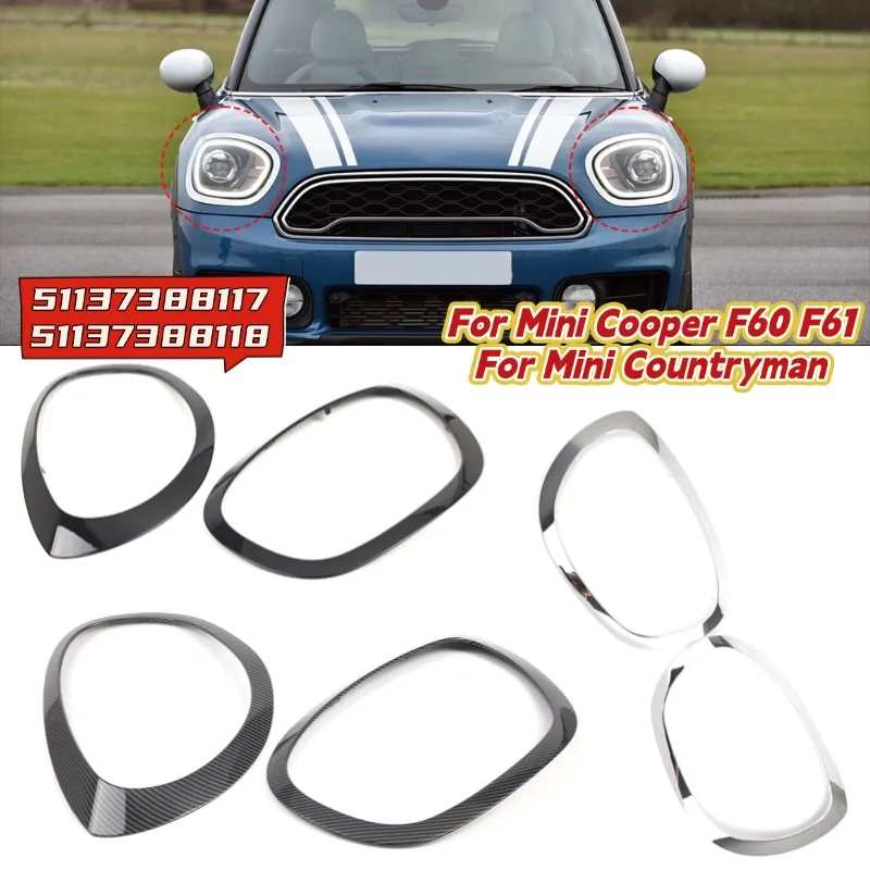 

For Mini Countryman F60 F61 \Car \Headlight \Bezel Ring \Trim For Mini Cooper 17-23 51137388117 51137388118 Car Exterior Parts