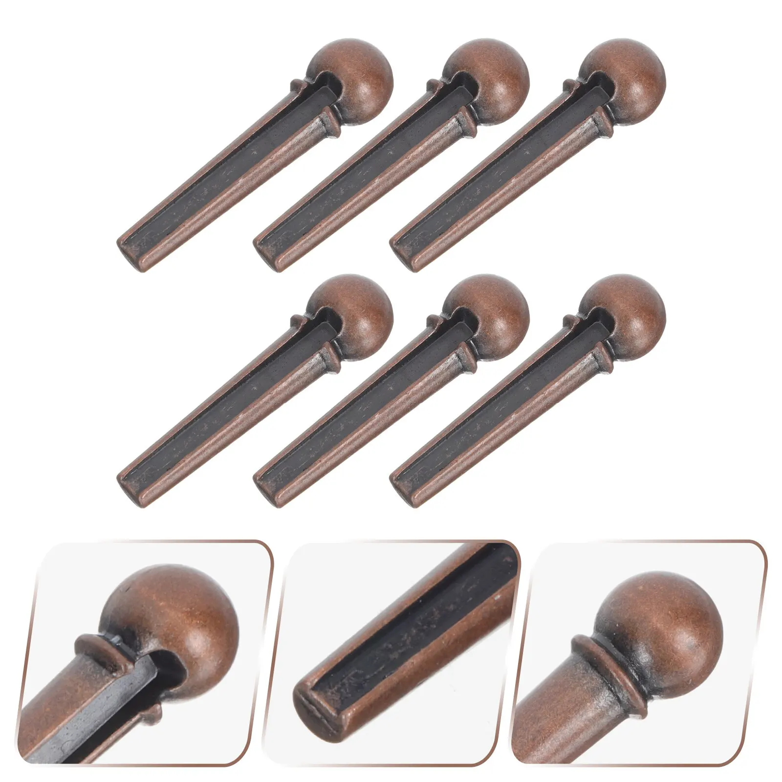 6Pcs String Pin for Guitar Replacement Metal Guitar String Nails Sturdy Stable Tuning Pegs Ideal Gift for Musicians Beginners