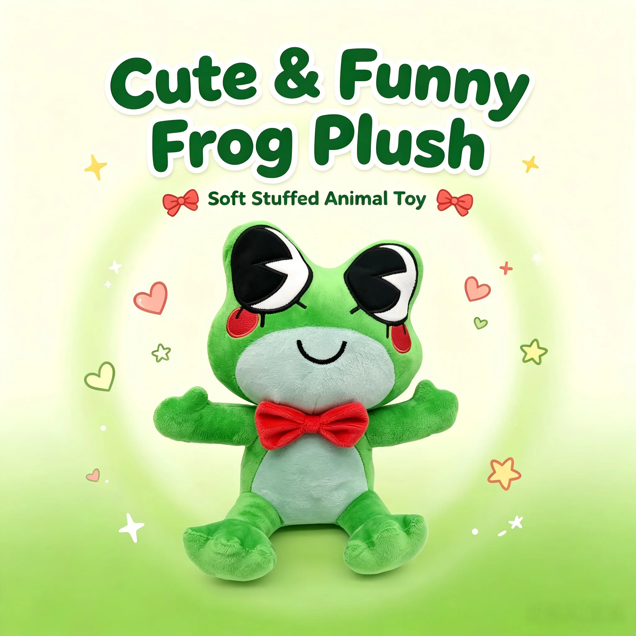Ribbit Frog Plush Doll Cute Cartoon Green Frog Plushie Soft Stuffed Animal Toy Kawaii Desk Decor Collectible Gift For Fans Kids