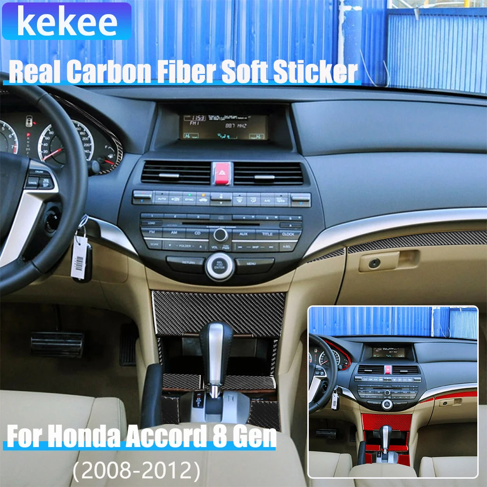 

For Honda Accord 8th Gen 2008-2012 Carbon Fiber Gear Shift Dashboard Center Console Window Lift Car Accessories Interior Sticker