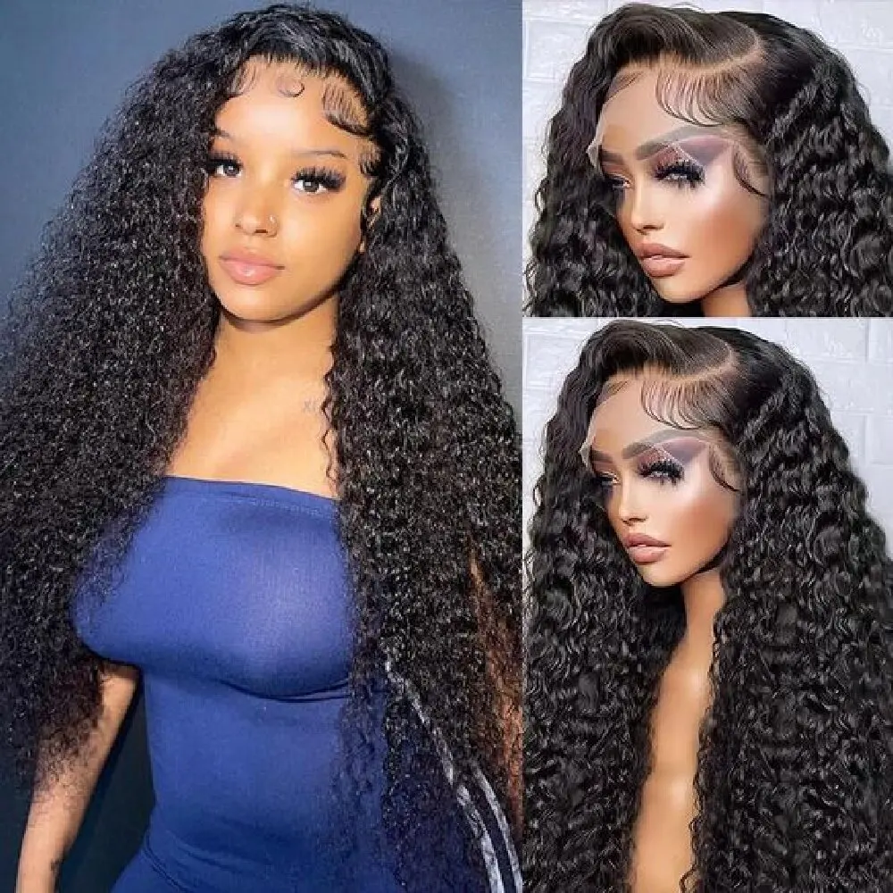 HD Transparent Lace Front Human Hair Wigs Deep Wave Wig 13x4 Lace Closure Wigs Remy Curly Human Hair Wig 13x4 13x6 Frontal Wigs