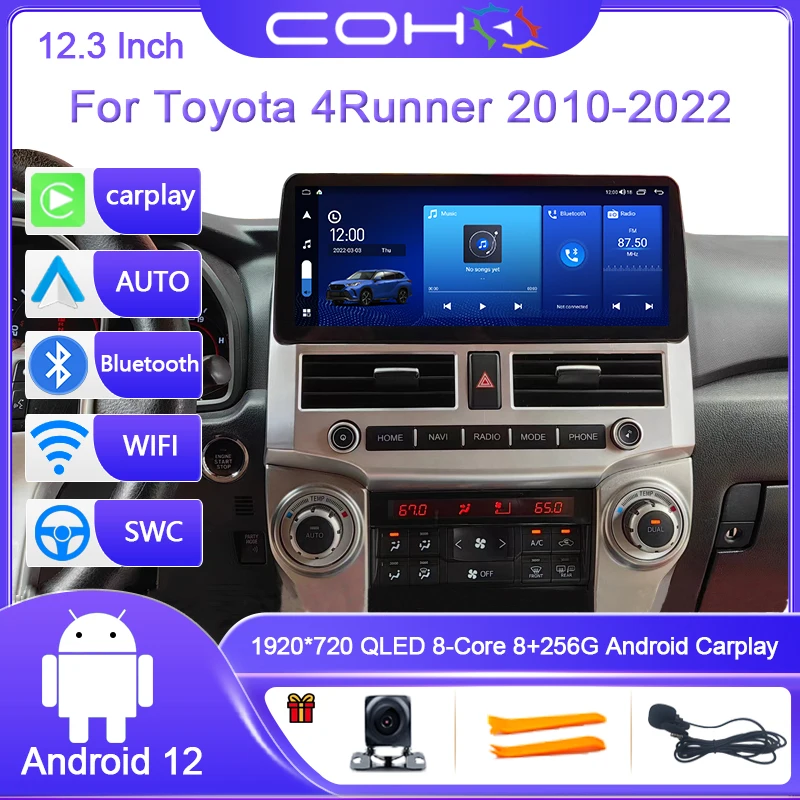 

For Toyota 4Runner 2010-2022 Car Radio Multimedia Video Player Navigation stereo GPS Android12 Octa Core 1920*720 Display