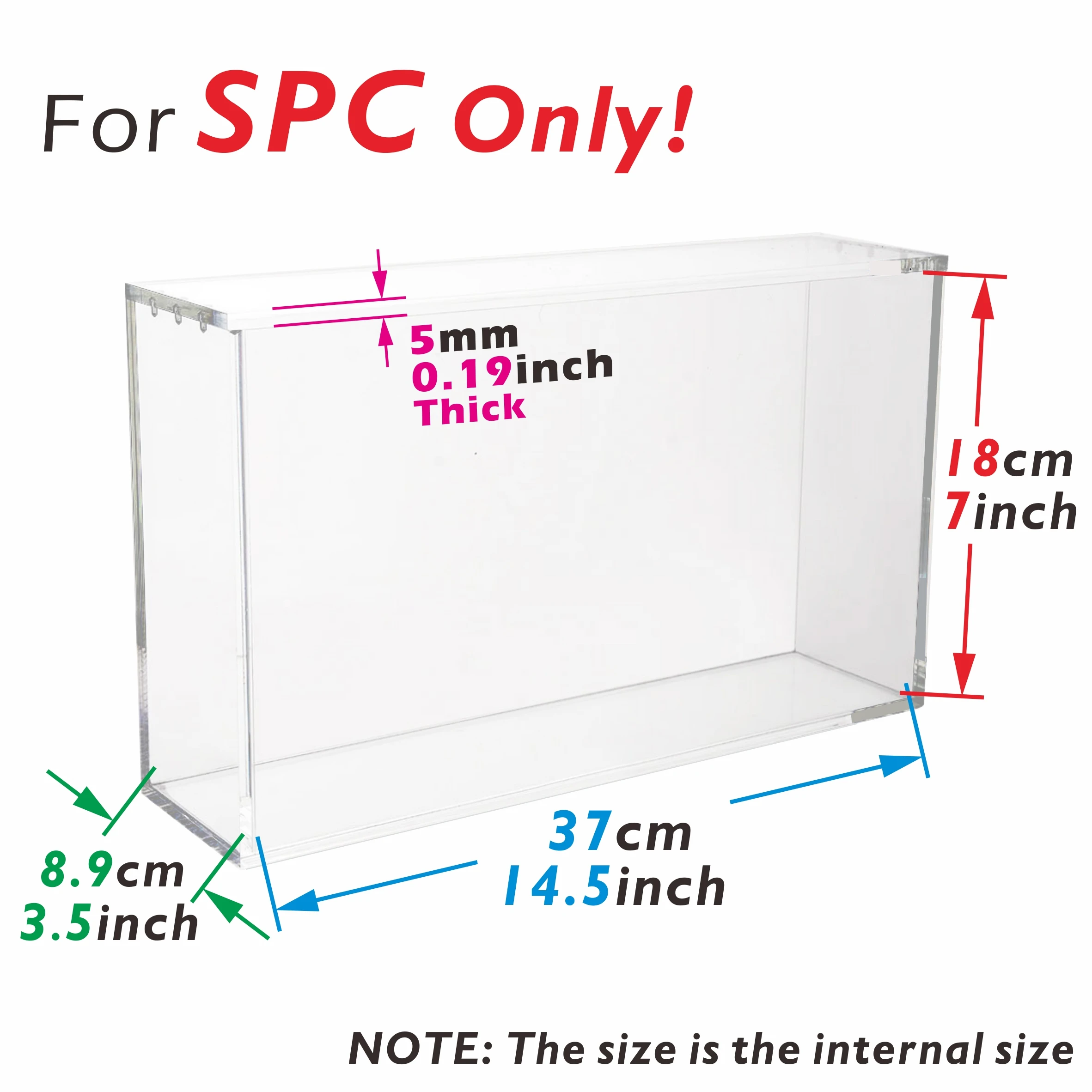 حافظة عرض مغناطيسية من الأكريليك للتطور المنشورية SPC صندوق سميك 5 مم متوافق مع تطورات المنشورية Super Premium