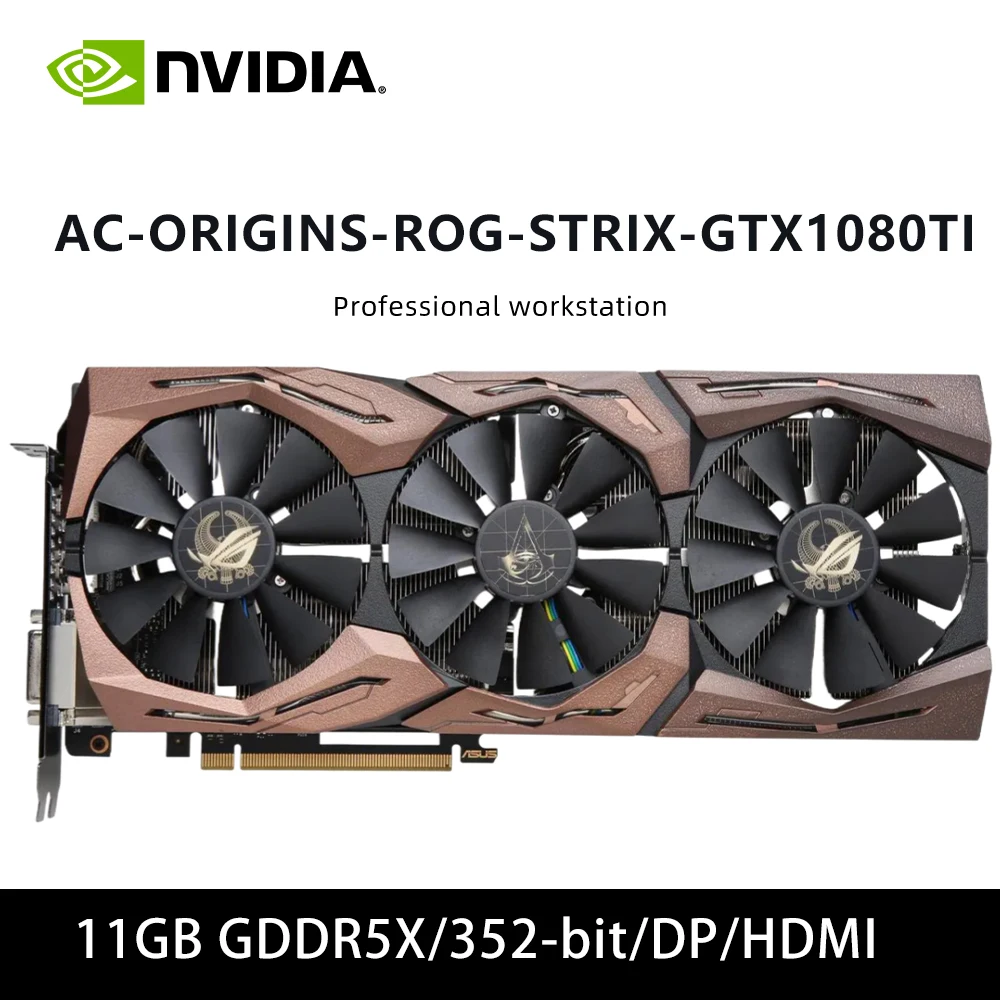 AC-ORIGINS-ROG-STRIX-GTX1080TI & G11DF GTX1080-8GD5X(AS) & GTX1080TI-11G & 1080TI O11G الرسومات دعم PCIe 3.0 GDDR5X HDMI DP