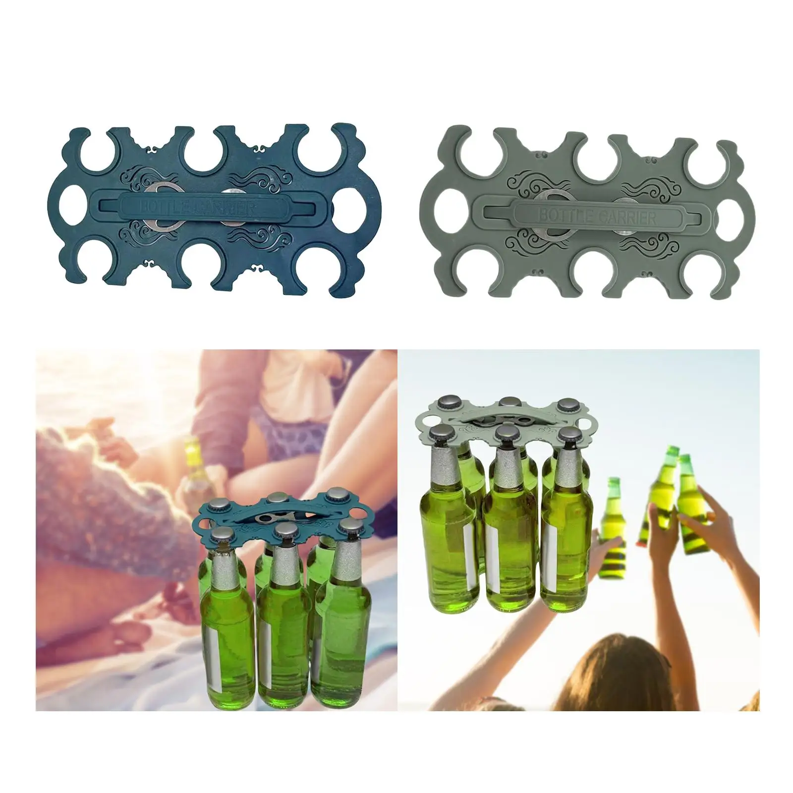 Portabebidas de 6 latas, multifuncional, portátil, compacto, profesional con abridor de botellas para dormitorio, pícnic al aire libre, jardín, Camping