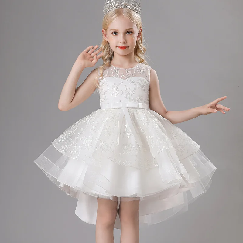 Little Children's princess dress flower girl bouffant gauze trailing dress little girl's birthday show piano dress dress