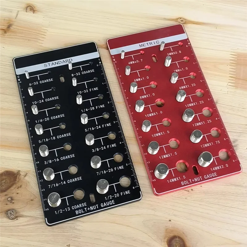 

1 шт. Тестер резьбы, измеритель размера болтов и гаек, идентификатор резьбы болтов и гаек, калибр для измерения болтов