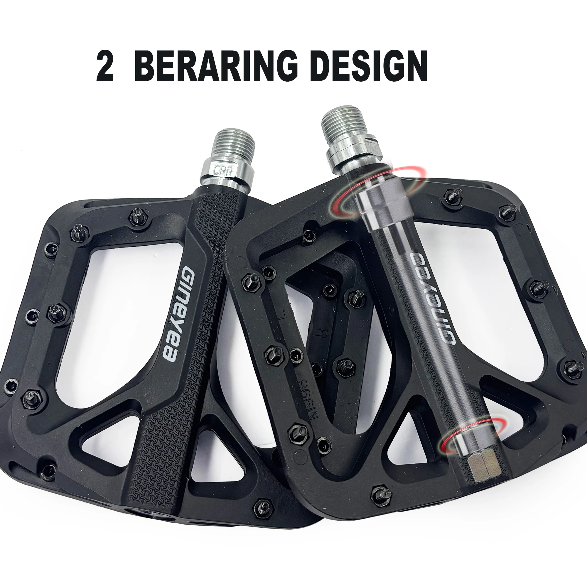 Gineyea Mouantain Bicycle BikePedal Anti-slip Ultralight Nylon  MTB Mountain  Pedal 2 Sealed Bearings Pedals Bicycle Accessories image 6