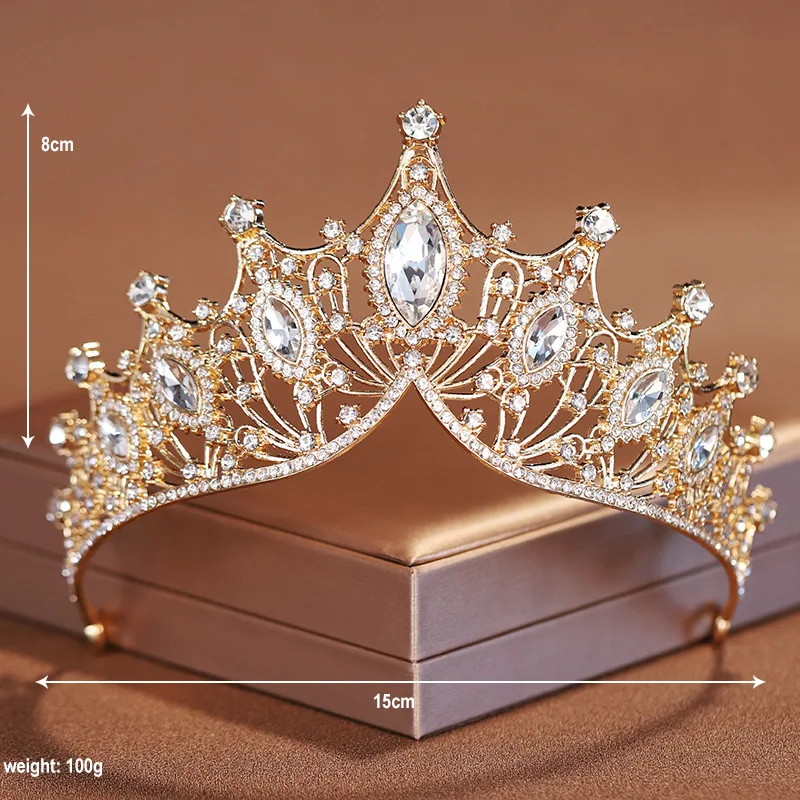 Copricapo da sposa nobile abbagliante diadema di strass con corona di cristallo da donna color argento progettato per la festa di nozze