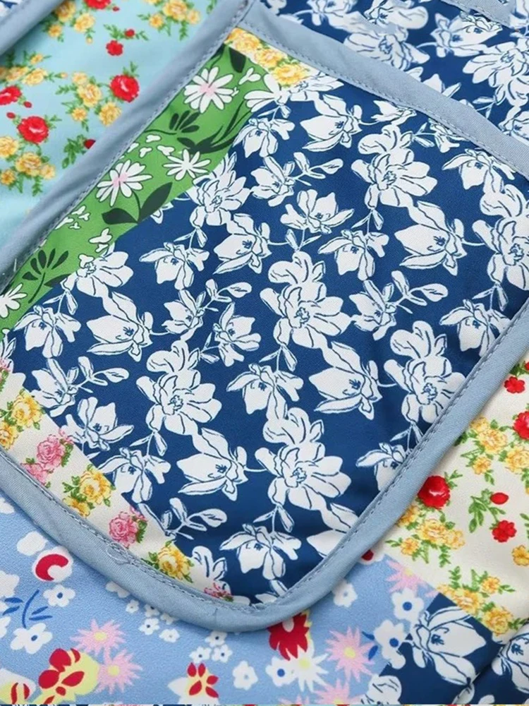 Women's Warm Single Breasted Casual Jacket Retro Splicing Printed Cotton Clothes Temperament Lapel Women's Loose Jacket