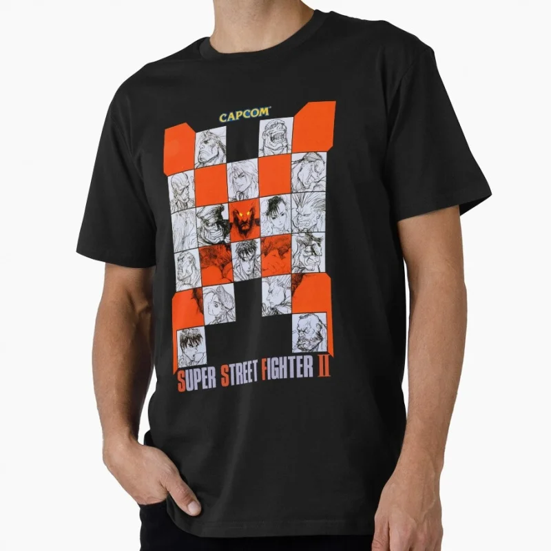 

Super Street Fighter 2 characters Retro Combat Gift t shirt Arcade game Graphic Tee 100% cotton Y2K Clothes All size Tops S-6XL