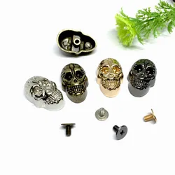 10Pcs/bag Antique Skull Rivets Stud Screw Nail Rivet Screw Back Leather Belt for Sewing Handmade DIY Accessories Material