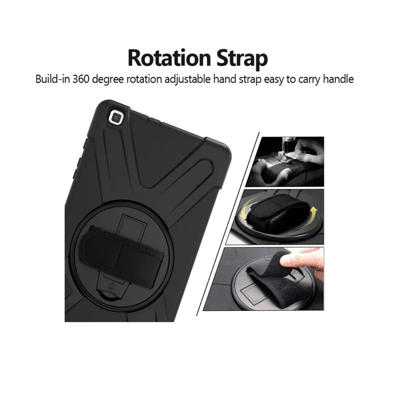 For SAMSUNG Tab A 8.0 2019 SM-T290 SM-T295 PirateKing 3-Layers Anti-Drop Military Protection Case