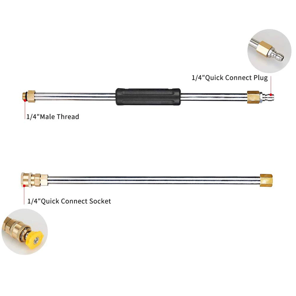 AAAF Pressure Washer Extension Spray Wand With 5 Spray Nozzle Tips 1 Pivoting Coupler, 4000 PSI Power Washer Cleaner Accessories