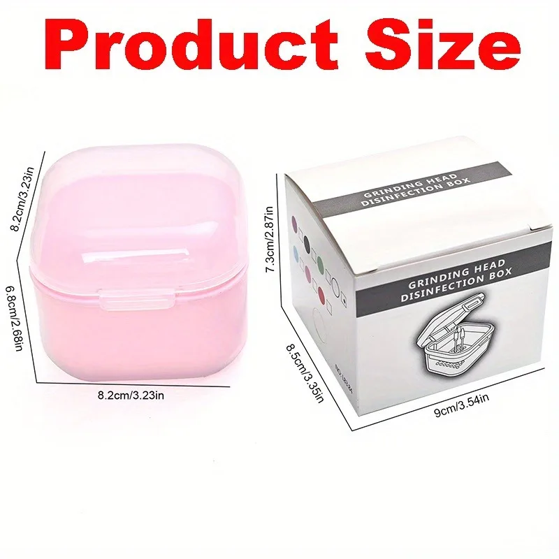 1PC Square Double-layer Filtering Nail Art Drill Bits Cleaning Box Nail Bits Tool Filter Storage Box Manicure Sterilization Tool