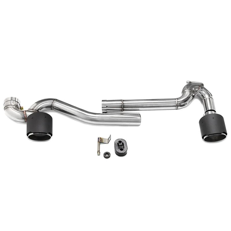 

For BMW E90 E92 320d Exhaust 318i 320i 325i MT 304 Stainless Steel Real Carbon Fiber Dual Outlet Silver AK Mark Performance OEM