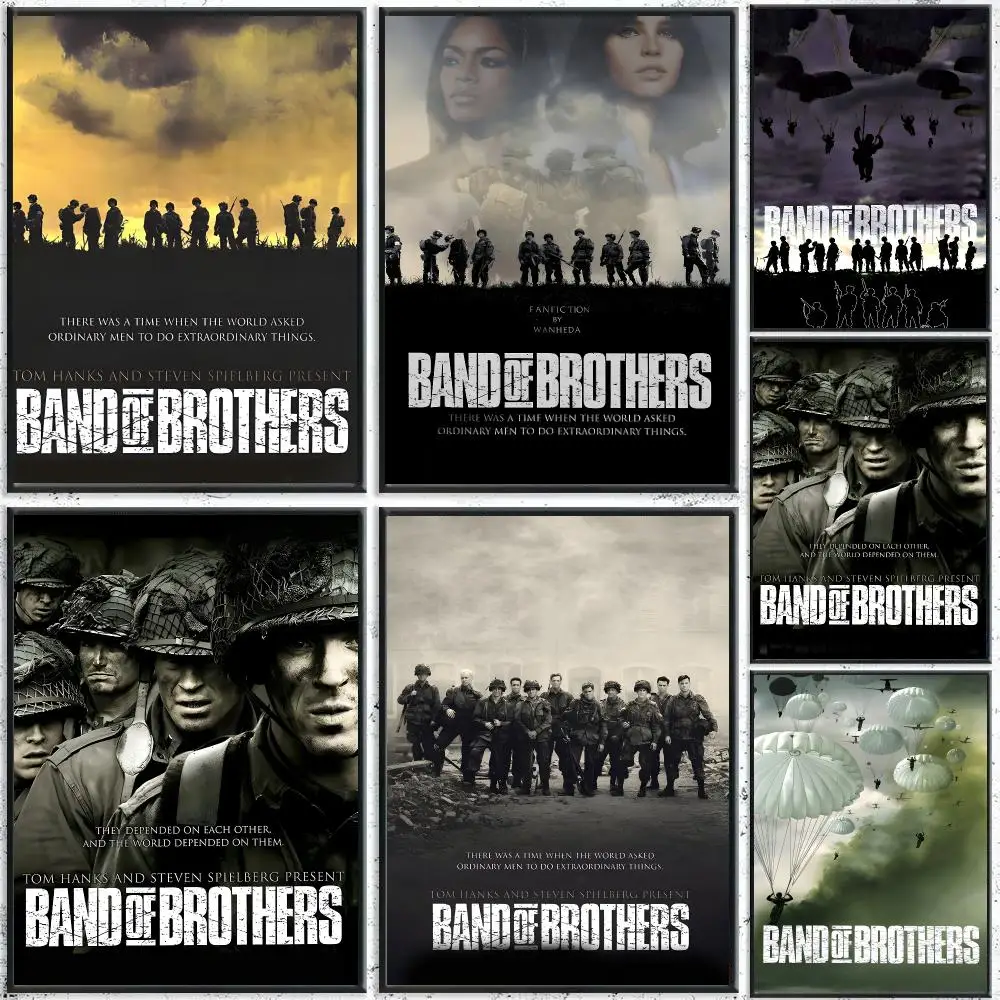 Classic TV Series B-Band Of Brothers Poster HD Waterproof Self-Adhesive Wall Art – Multi-Scene Use Top Gift Pick