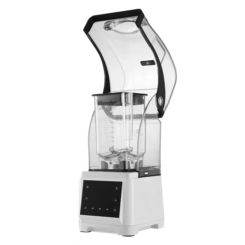 

High Power Blender Heavy Duty Commercial Ice Crusher Industrial Silent Juicer Blender Machine With Sound Cover
