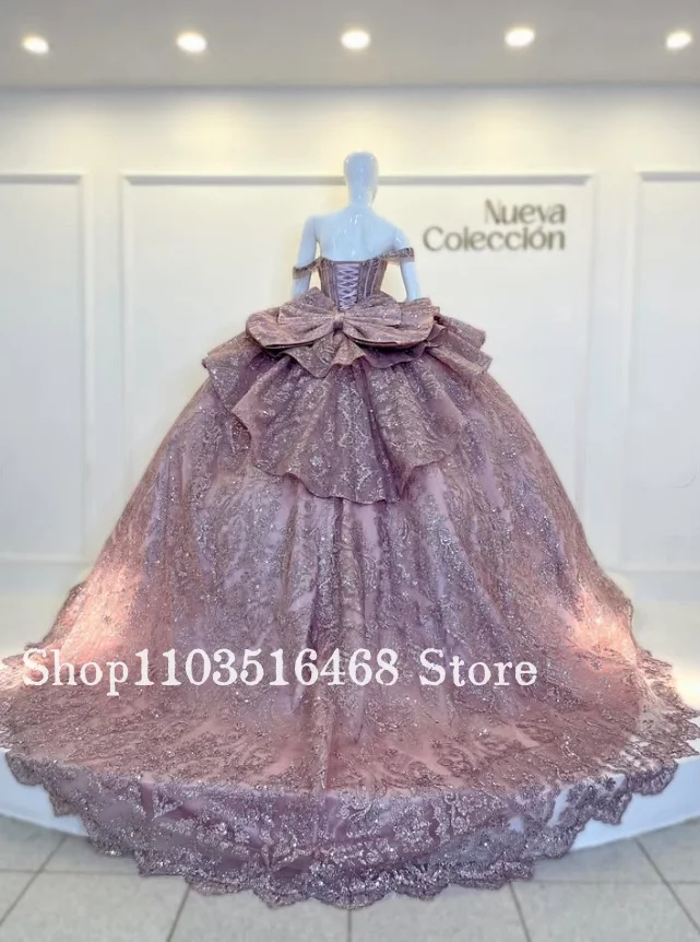 Gorgeous Purple Bean Paste Quinceañera Dress Customized Sparkling Corset Princess Ball Gown Vestidos De 15 Quinceañera 2026