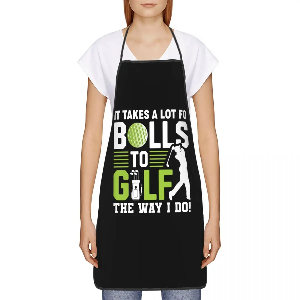 Custom Unisex Golf Quotes Bib Apron Adult Women Men Chef Tablier Cuisine for Kitchen Cooking Painting