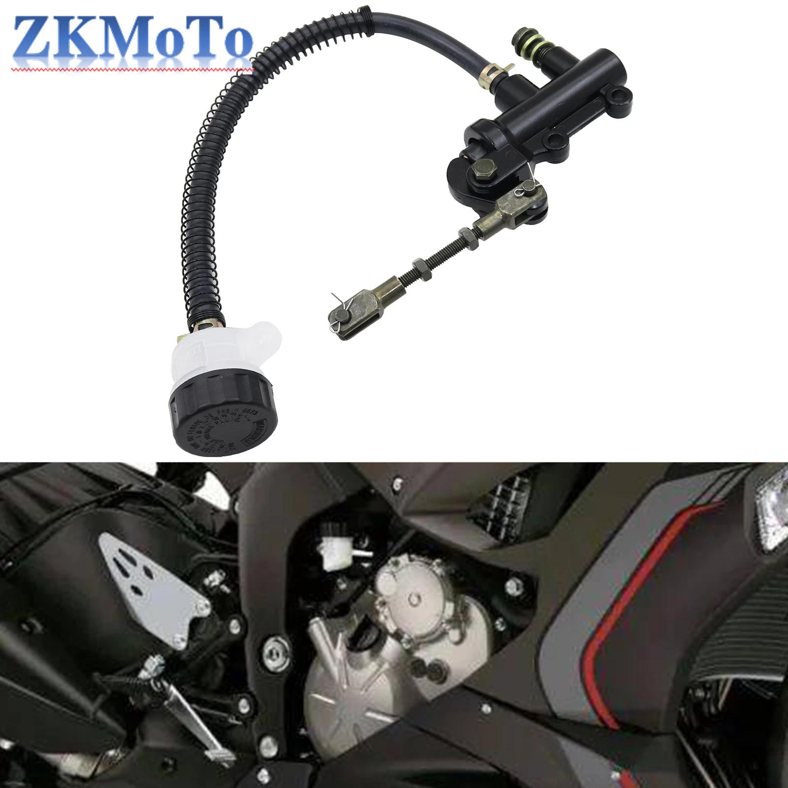 

Motorcycle Rear Brake Pump Master Cylinder Universal Hydraulic Pump With Reservoir For ATV Kawasaki Ninja ZX6 ZX7 ZX6R