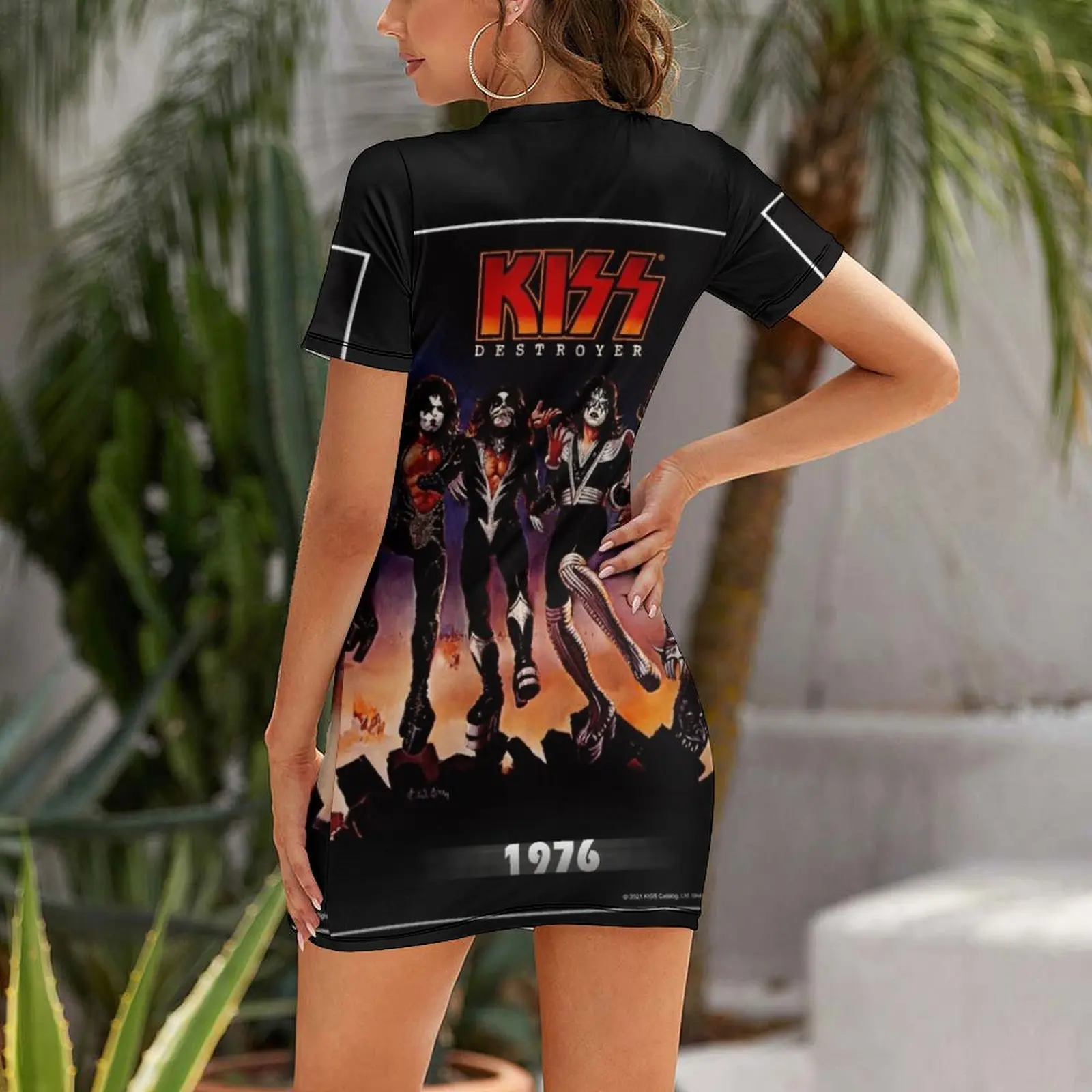 KISS ? the band - Destroyer Year 1976 Short Sleeved Dress chic and elegant evening dress Women's dress