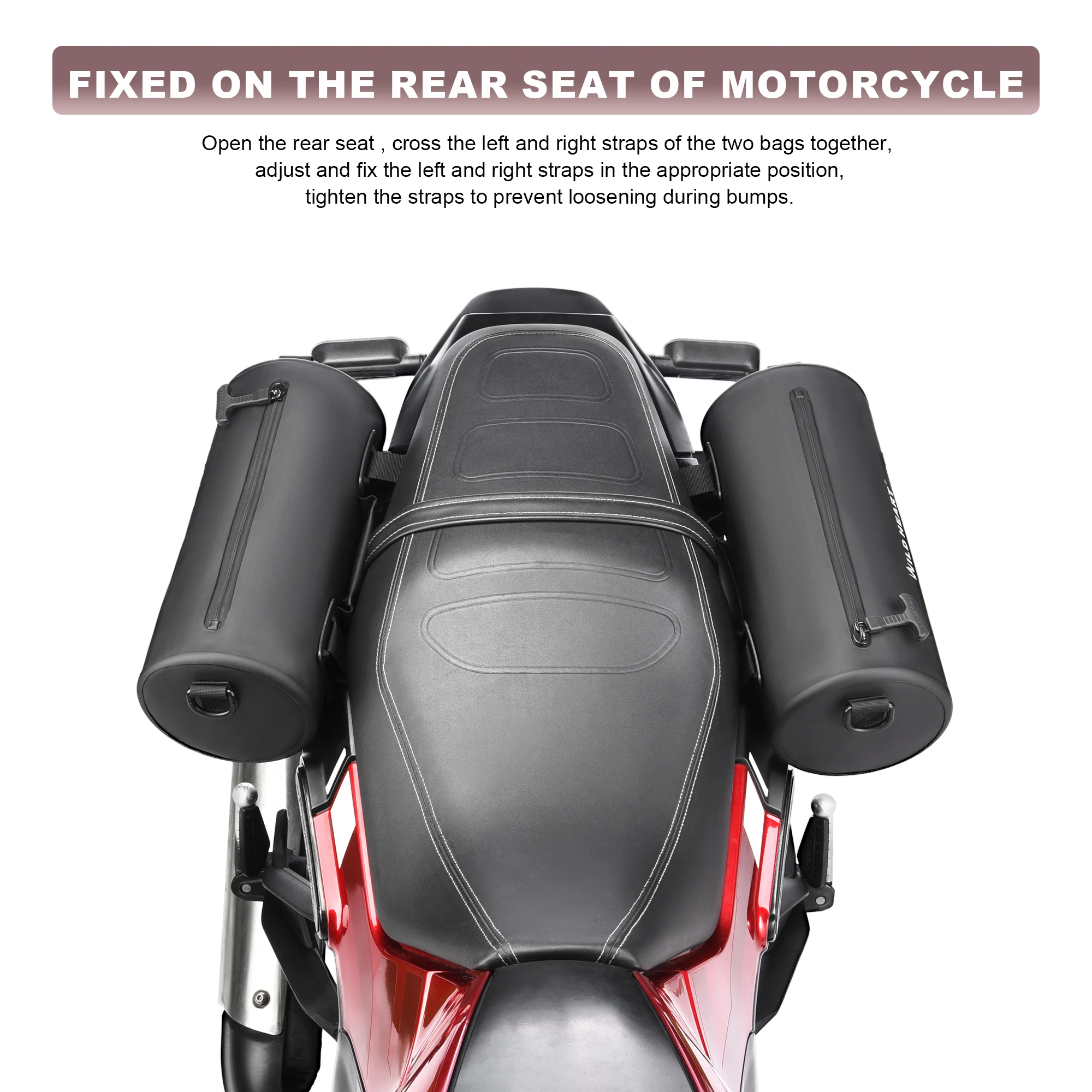 WILD HEART Retro Motorbike Waterproof Bag Front Handlebar Bag Side Tool Bag Universal Bike Cylinder Bag