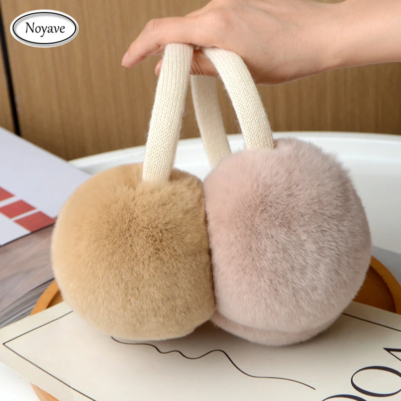 Ear Keep Warmer Solid Soft Plush Rabbit Fur Earmuffs for Women Men Winter Fashion Outdoor Earflap Protection Ear-Muffs Ear Cover