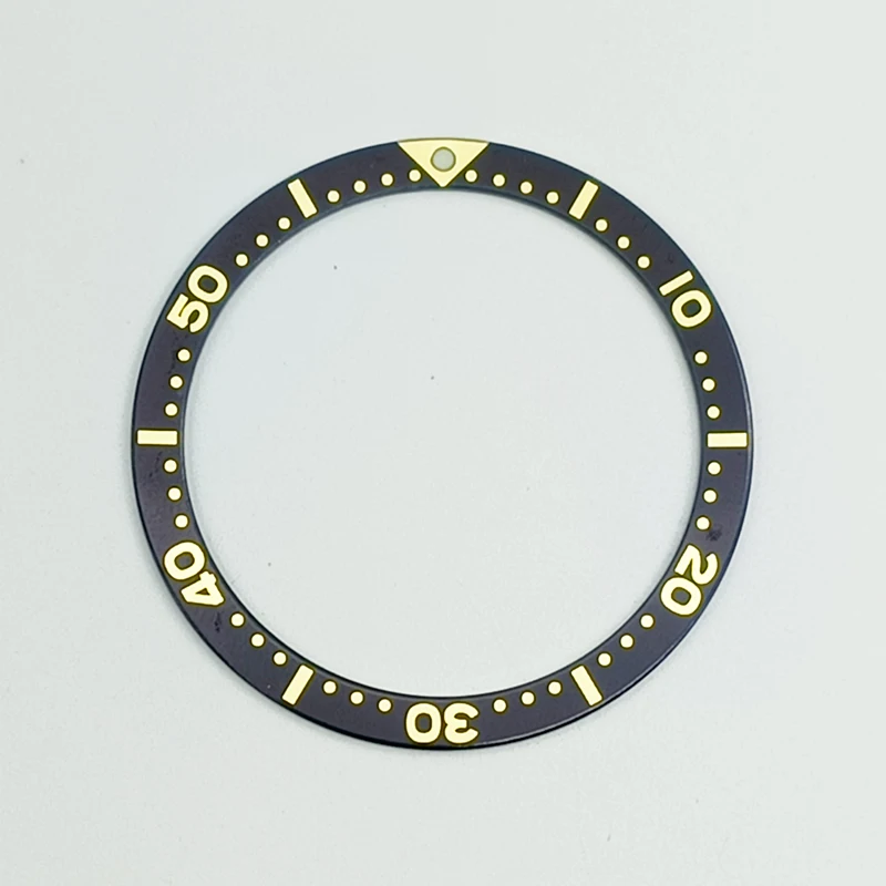 38mm Flat Aluminum Watch Bezel Insert Fits  Seiko SKX007 SKX009 SKX171 SRPD Watch Case With Sticker Sheet Ring Accessories