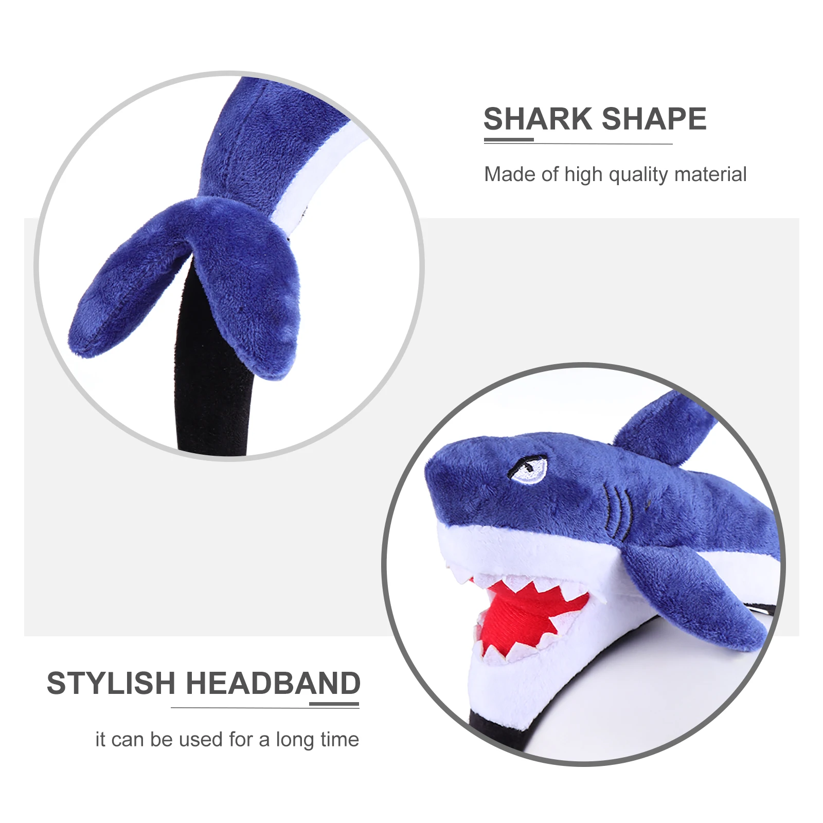 

1 pc Shark Headband Blue Lifelike Design With Teeth Fins Unique Party Decoration Photo Prop Stylish Creative Hair Accessory