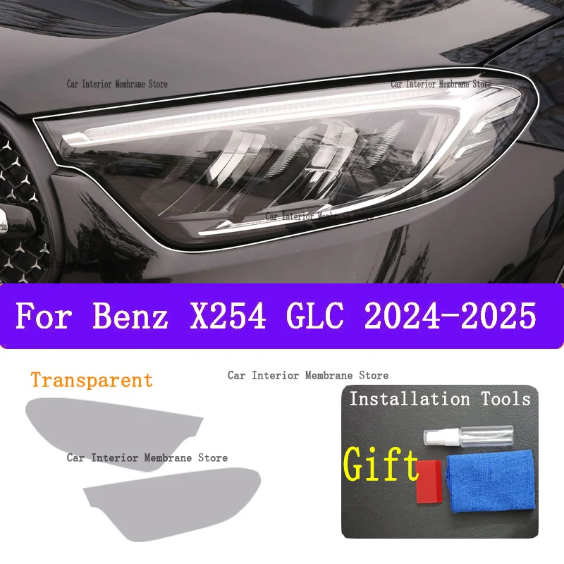

For Benz X254 GLC 2024-2025Car Exterior Headlight Anti-scratch Front Lamp Tint TPU Protective Film Cover Repair Accessories
