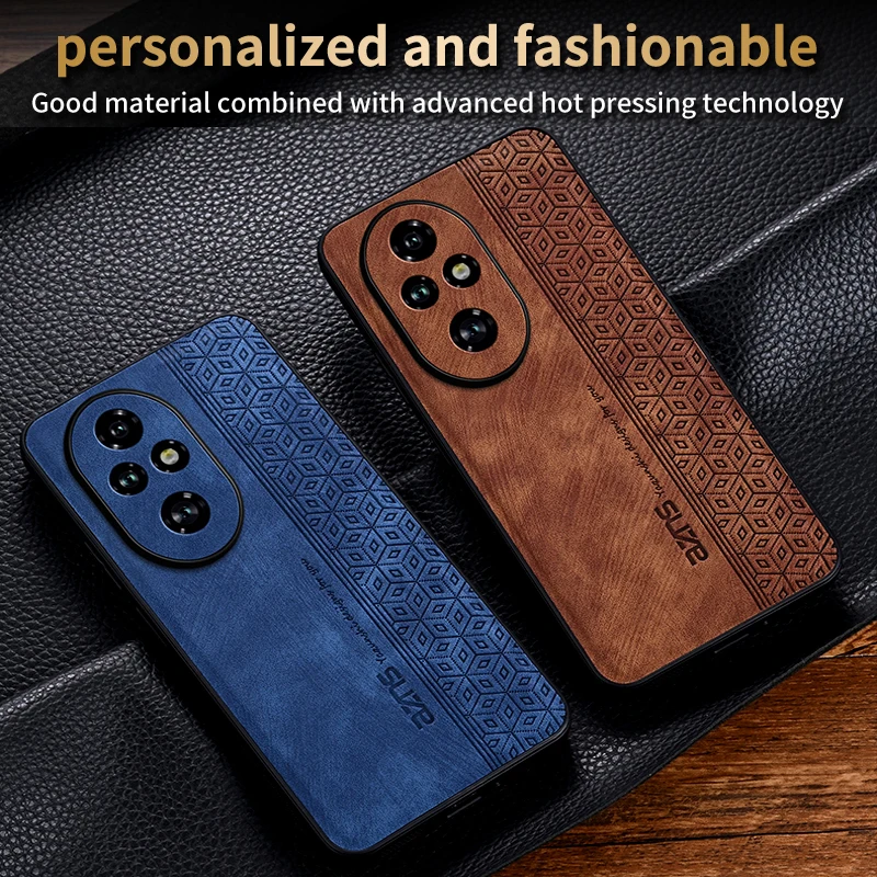 Premium Luxury Leather Case For Honor 200 Pro Shockproof Protective Case Phone Cover Soft Phone Shell For Honor 200 Back Cover