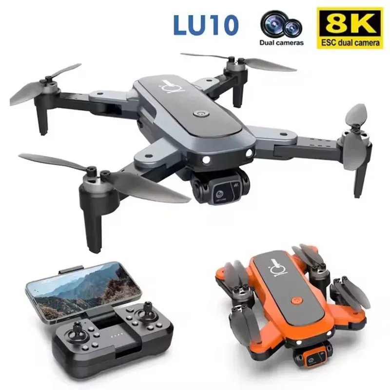 Drony LU10 8K HD podwójny aparat przepływ optyczny WIFI pilot składany bezszczotkowy quadcopter bezszczotkowy dron RC