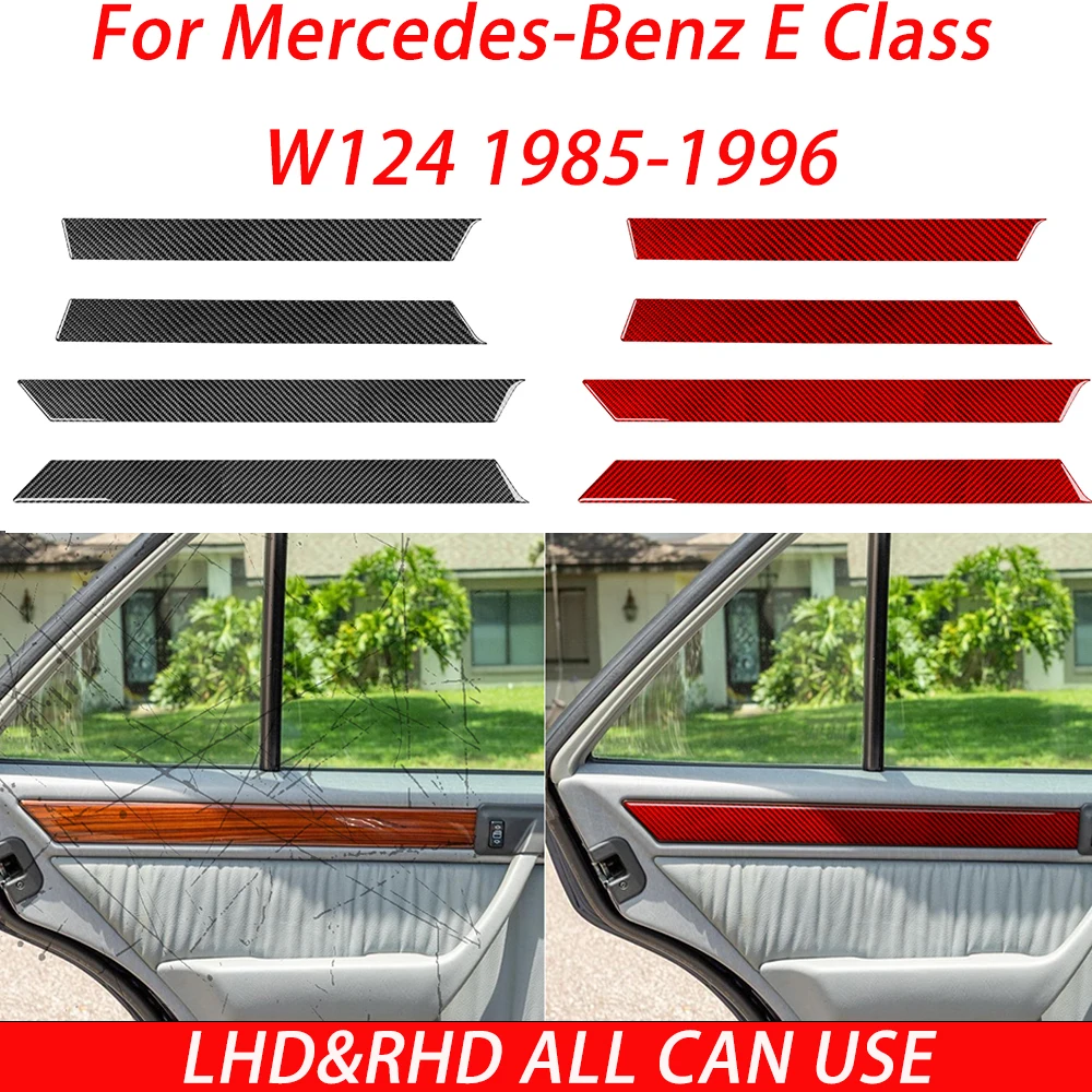 For Mercedes-Benz E Class W124 1985--1996 Carbon Fiber Door Panel Kit Car Interiors Trim Accessories Decorations Stickers