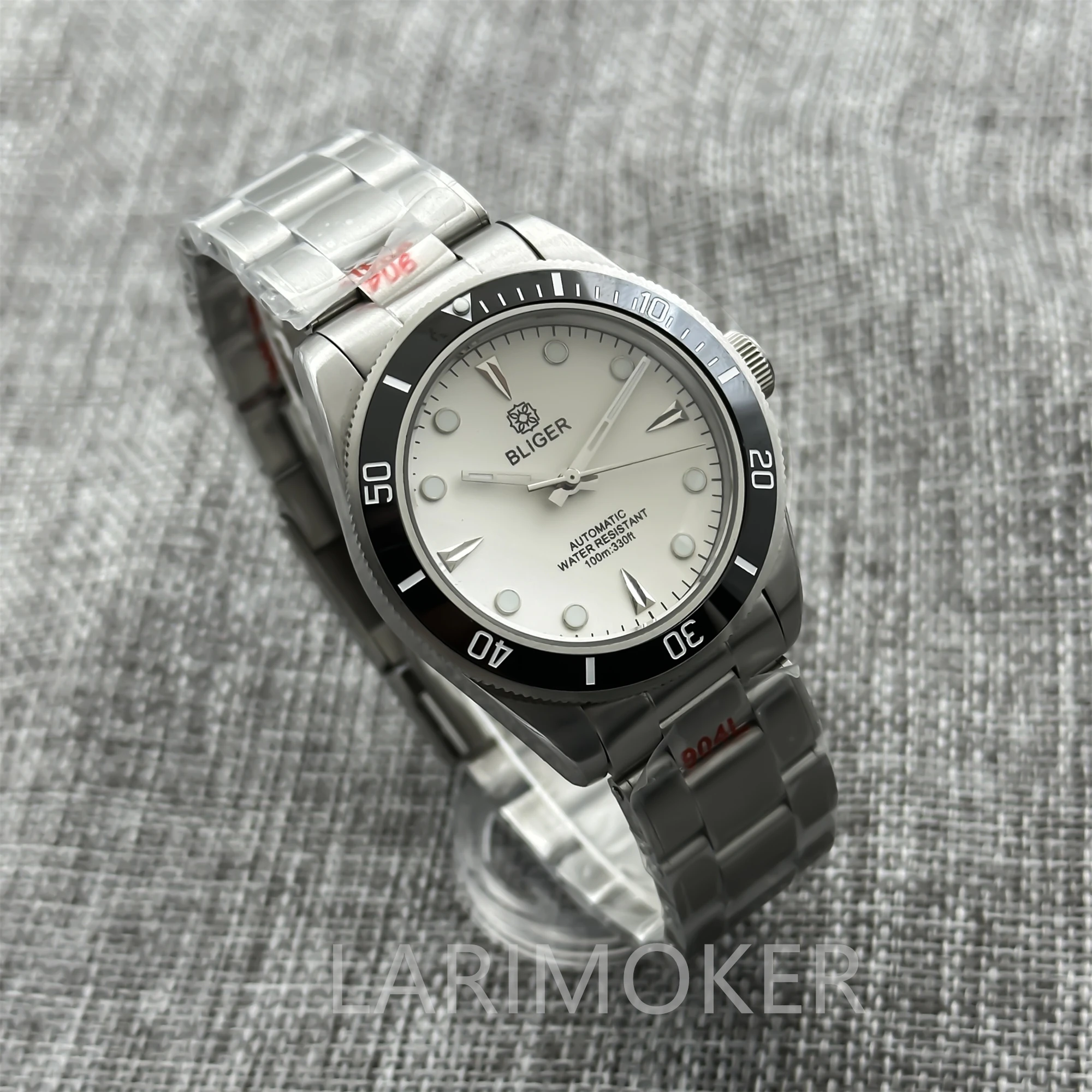 BLIGER-Reloj de pulsera de plata para hombre, pulsera de movimiento automático, resistente al agua, 10ATM, NH35, PT5000, 39mm