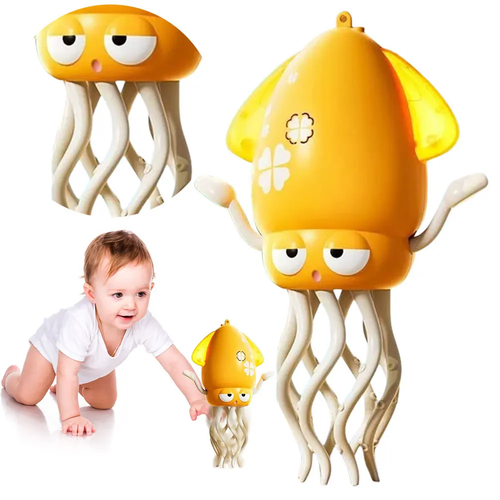 

Dancing Octopus Electric Toy Automatic Obstacle Avoidance Decompression Toy with Music & Lights Tummy Time Toys for Toddlers 1-3